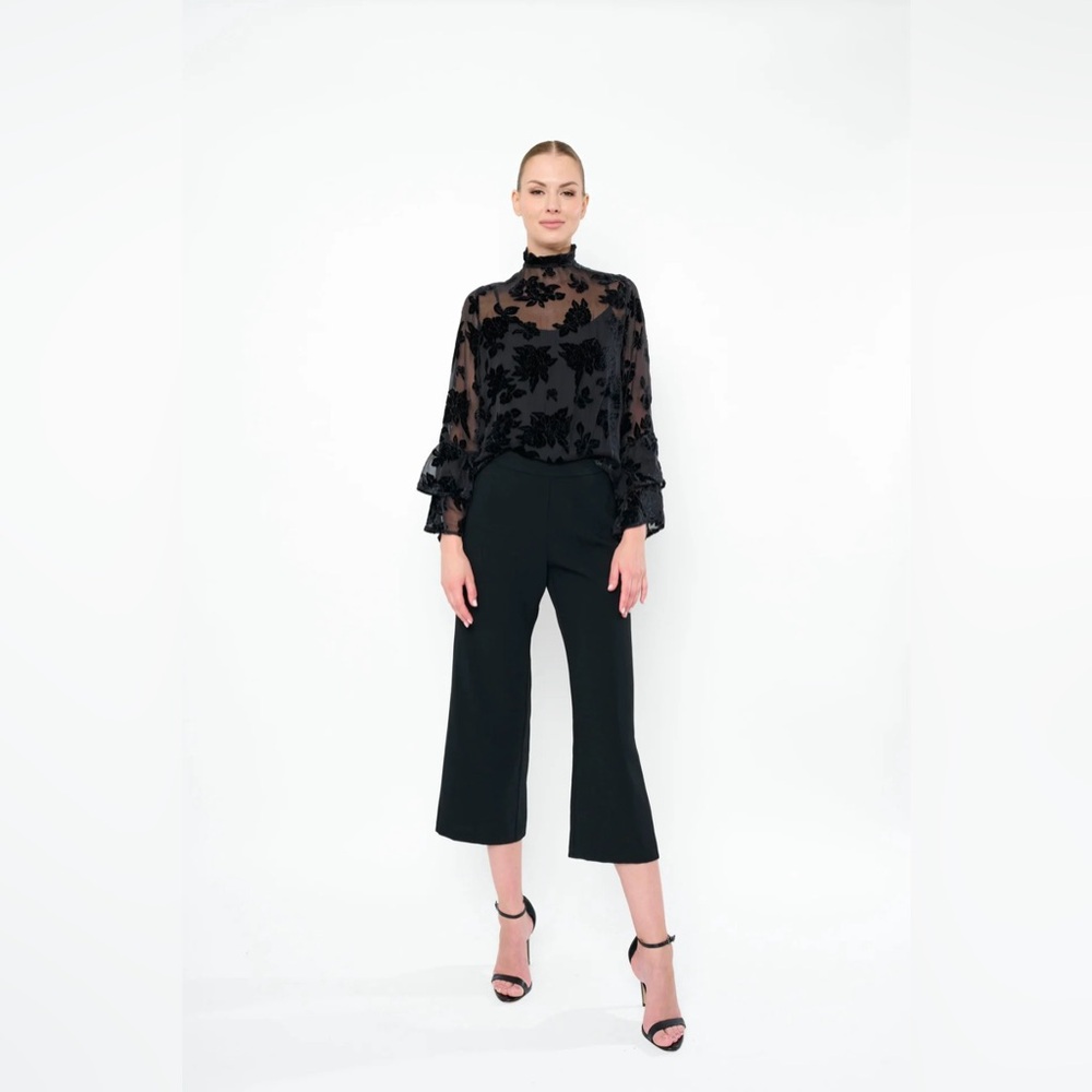 Flora Bea NYC Coza Top In Burnout Floral Size X-Small NWT